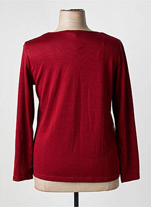 Pull tissage chiné manches longues rouge DAMART femme