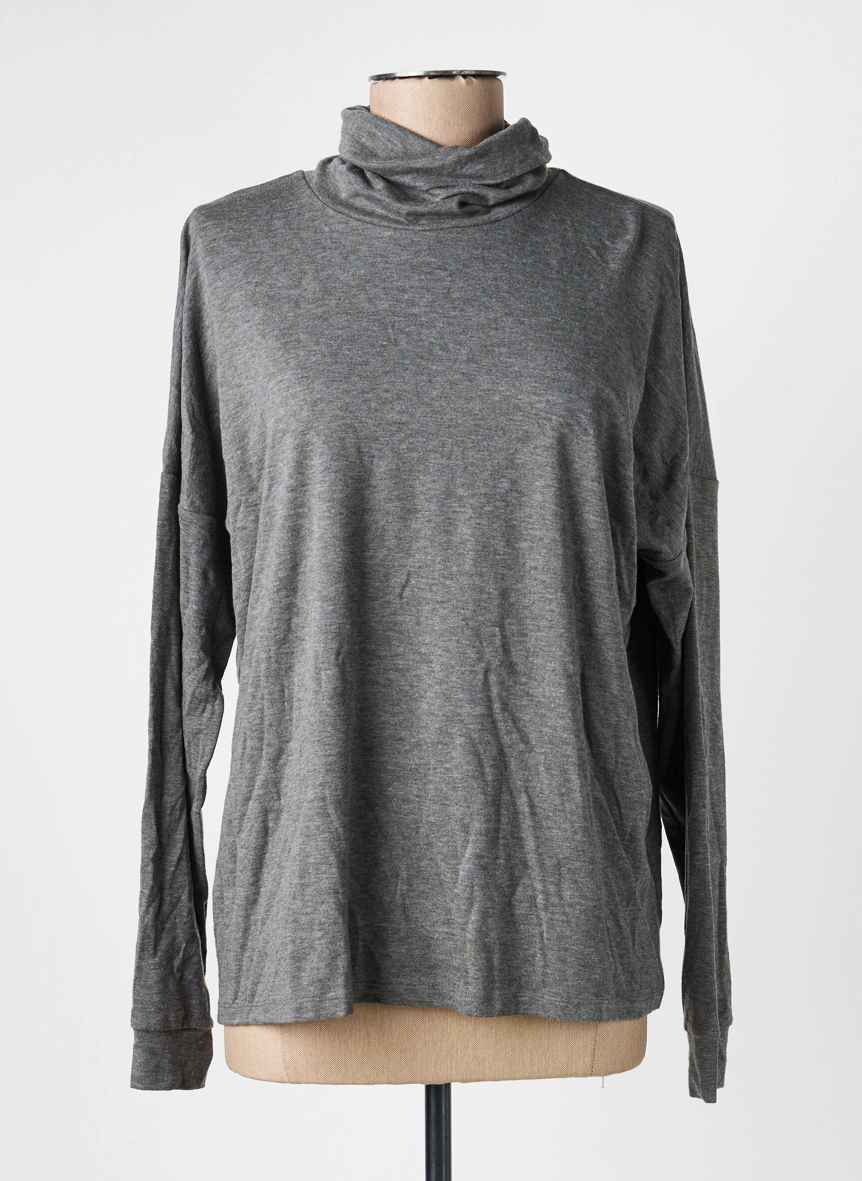 Sous-pull stretch manches longues gris PRINCESSE TAM-TAM femme