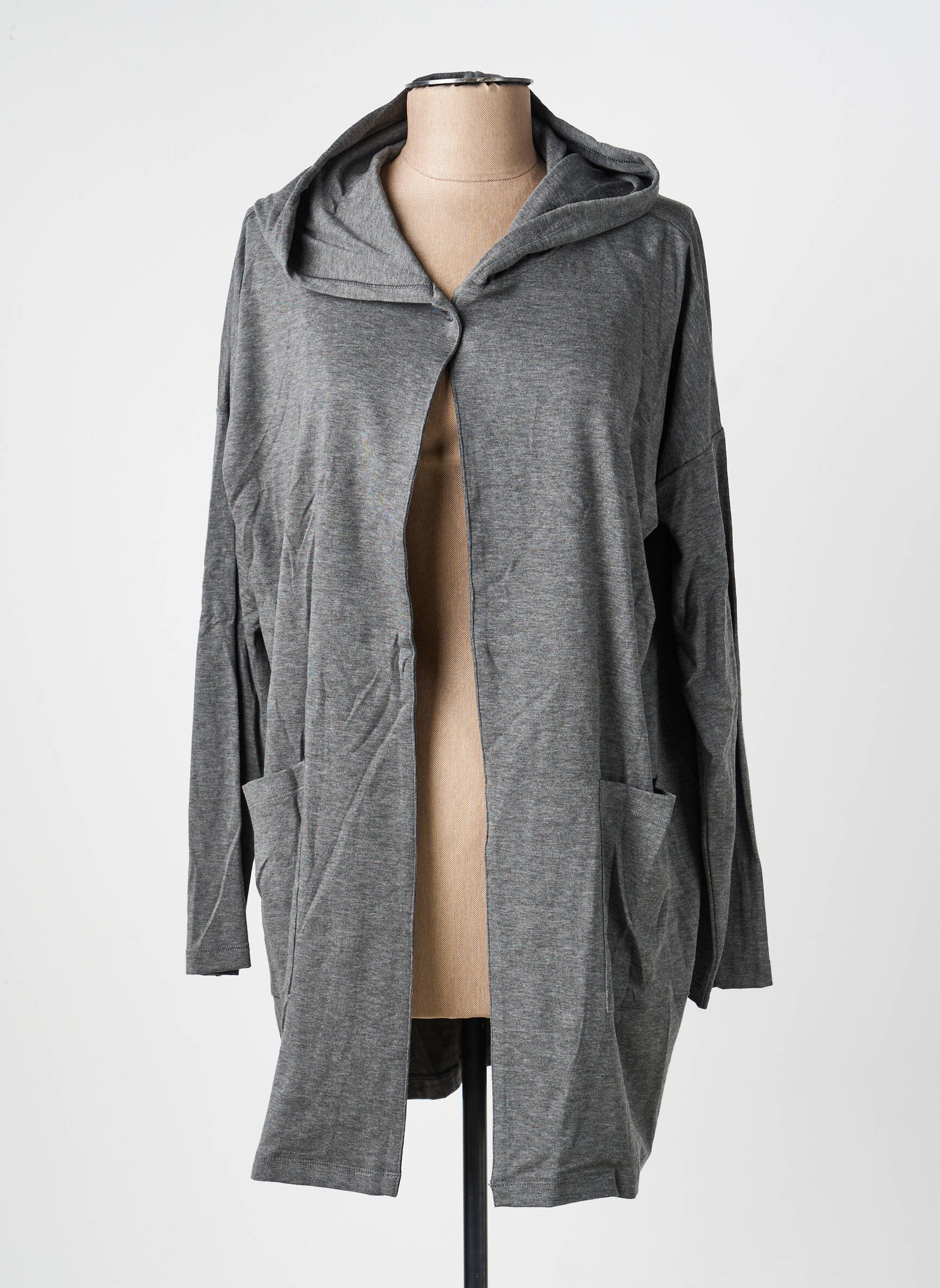 Veste casual col rond gris PRINCESSE TAM-TAM femme
