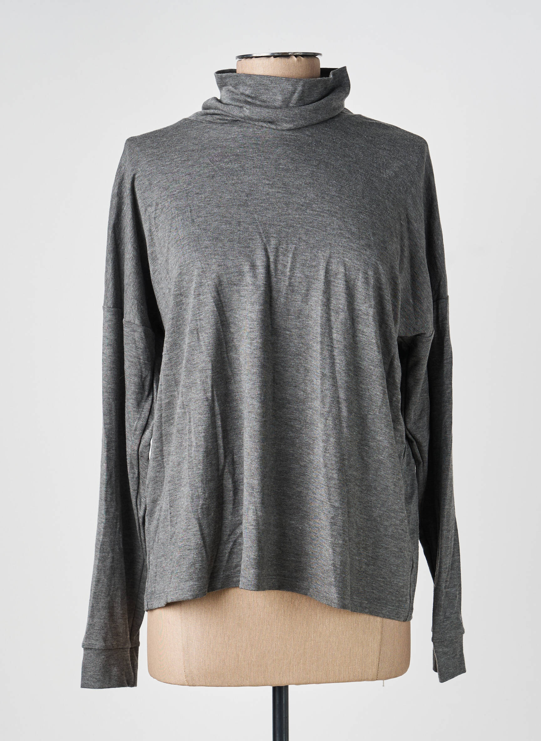 Sous-pull stretch manches longues gris PRINCESSE TAM-TAM femme