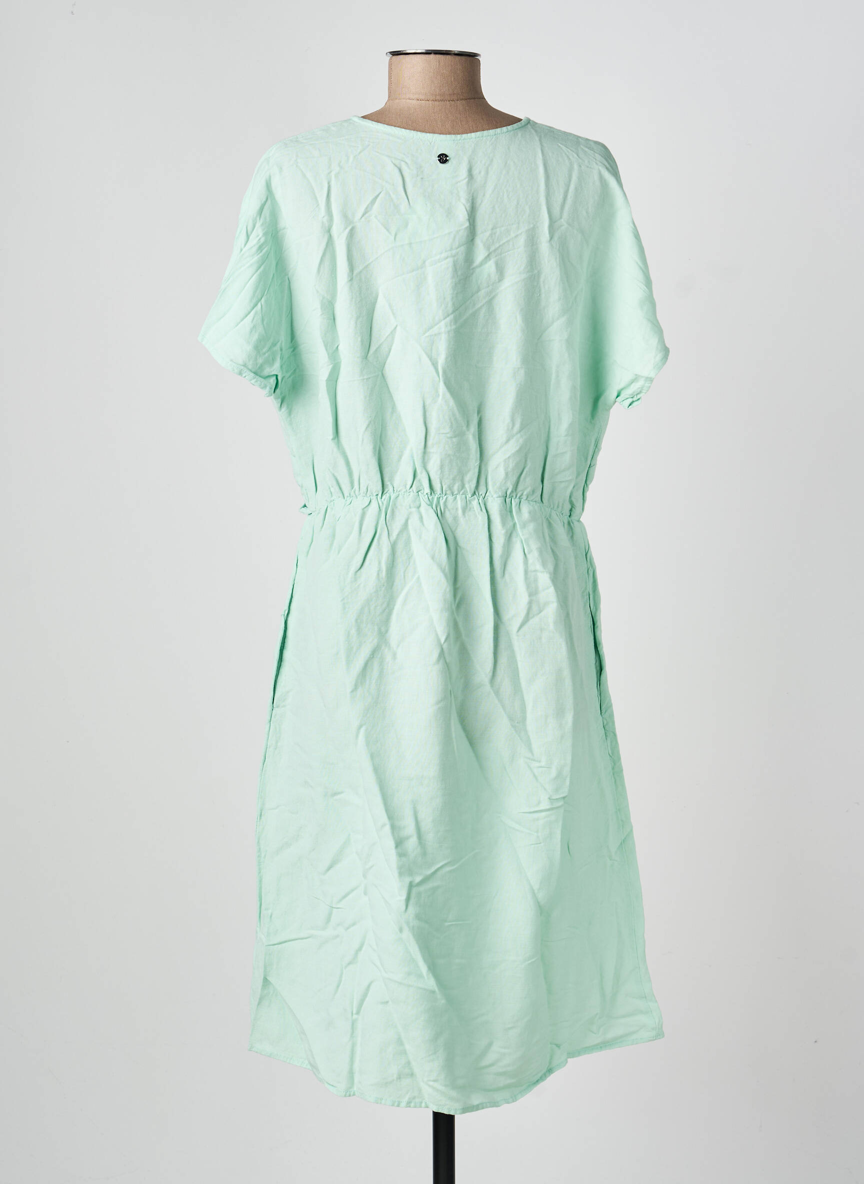 Robe mi-longue manches courtes manches courtes vert SHEEGO femme