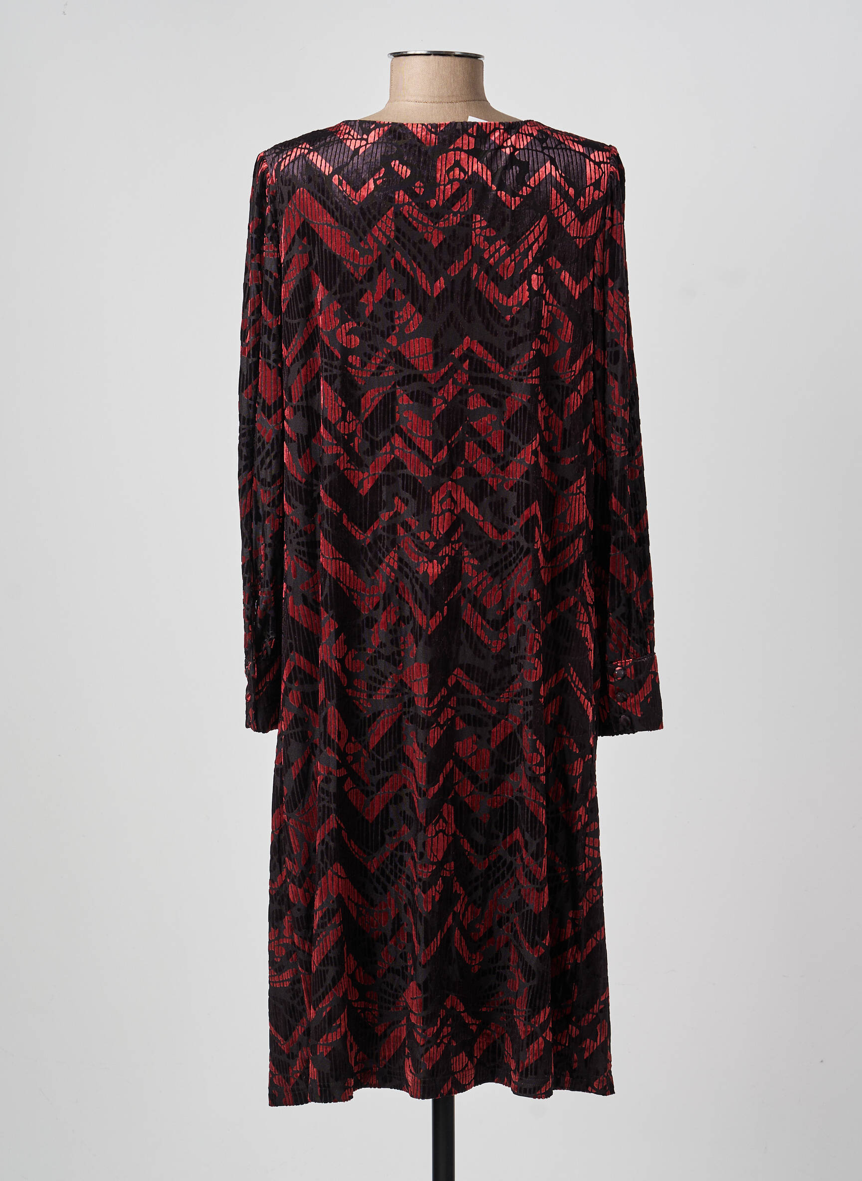 Robe mi-longue coupe fluide manches longues noir DAMART femme