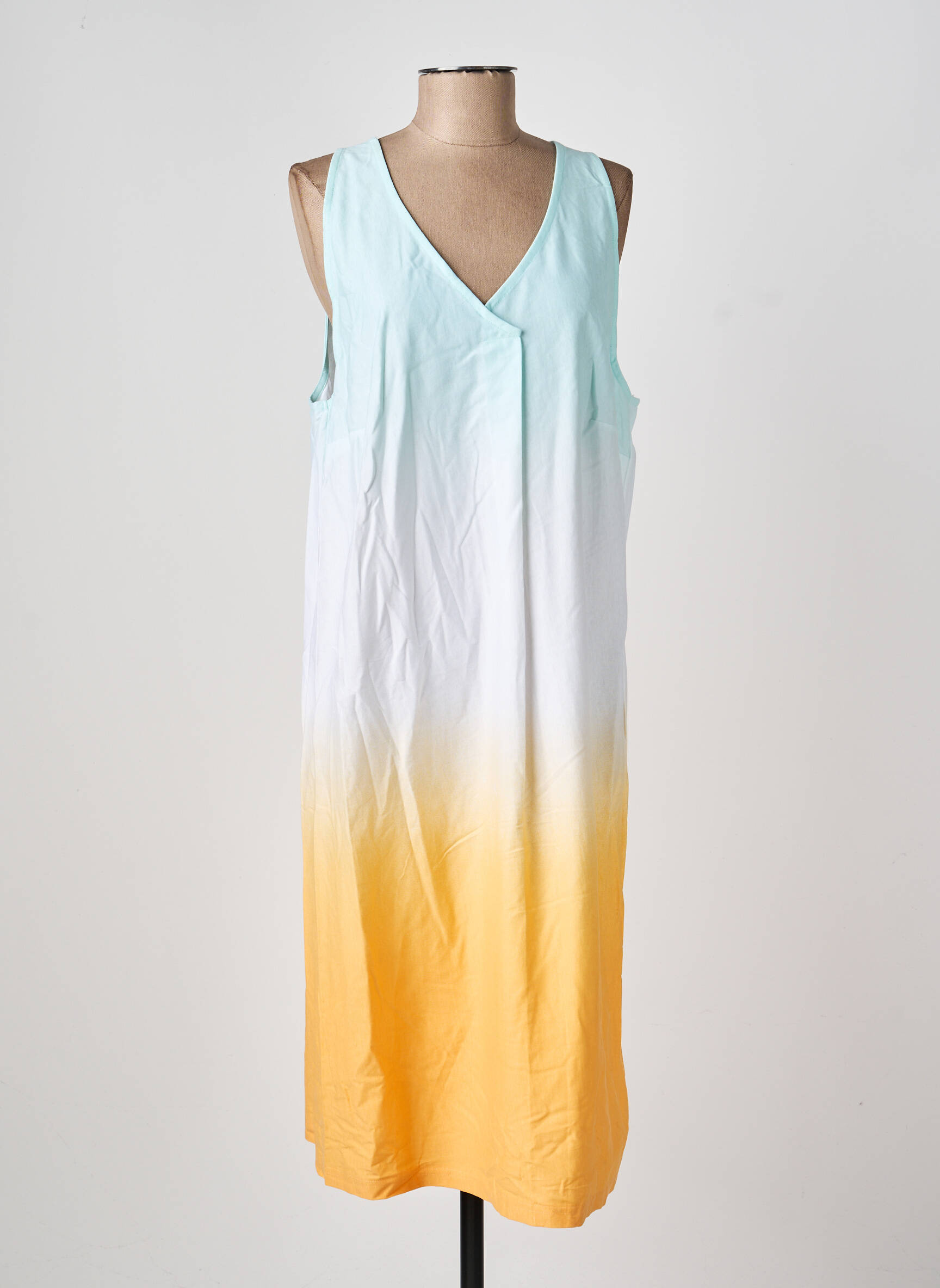Robe mi-longue coupe fluide sans manche orange SHEEGO femme