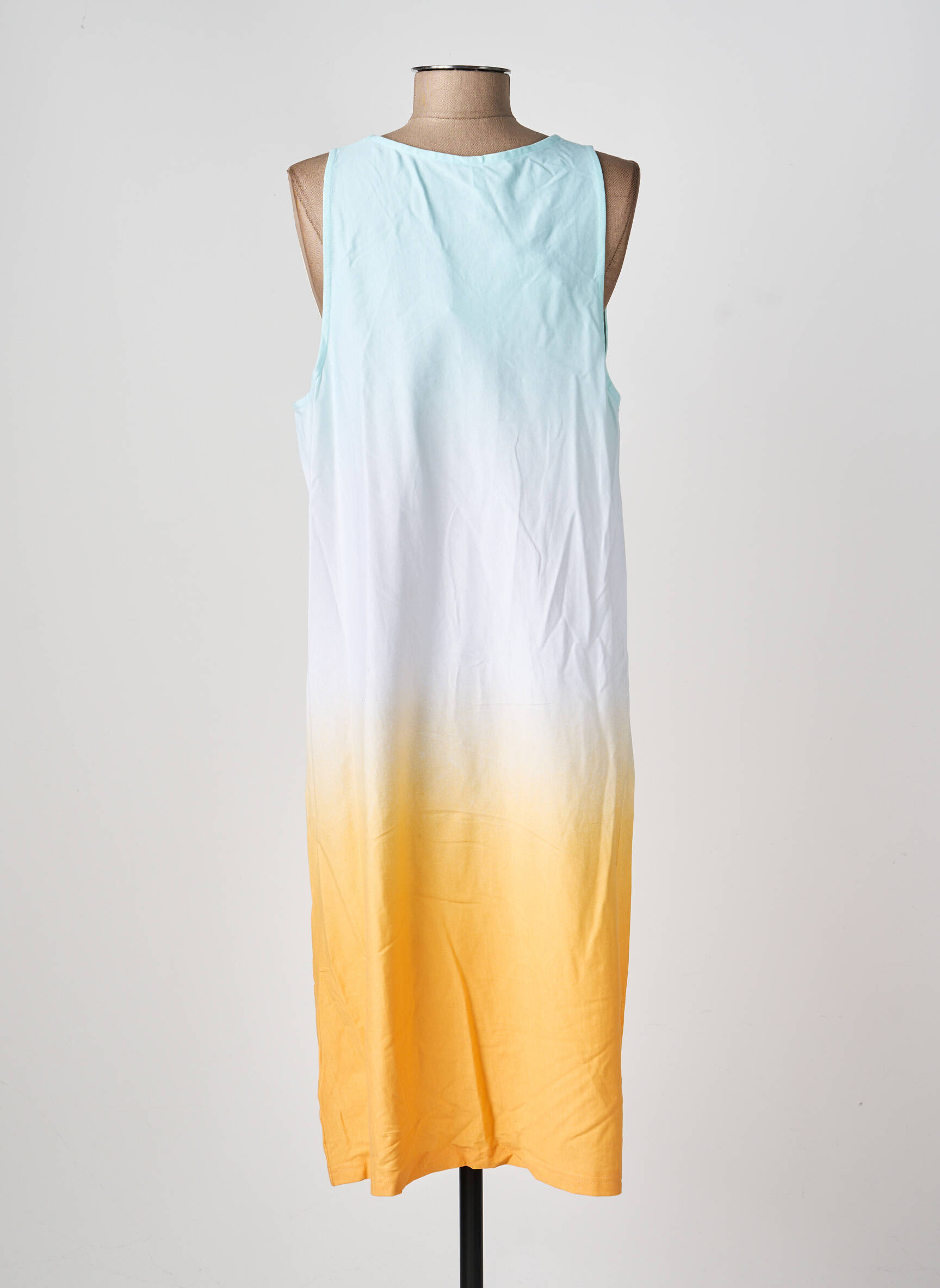 Robe mi-longue coupe fluide sans manche orange SHEEGO femme