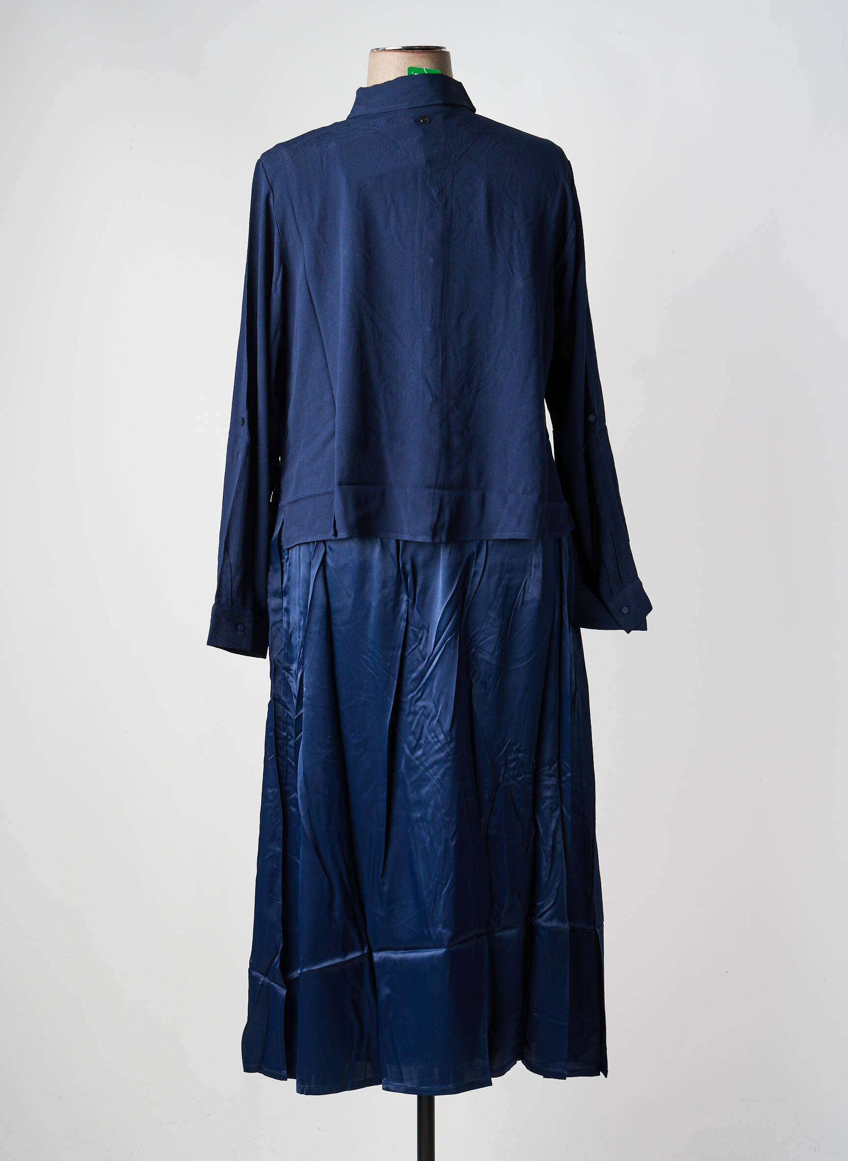 Robe longue manches longues manches longues bleu SHEEGO femme