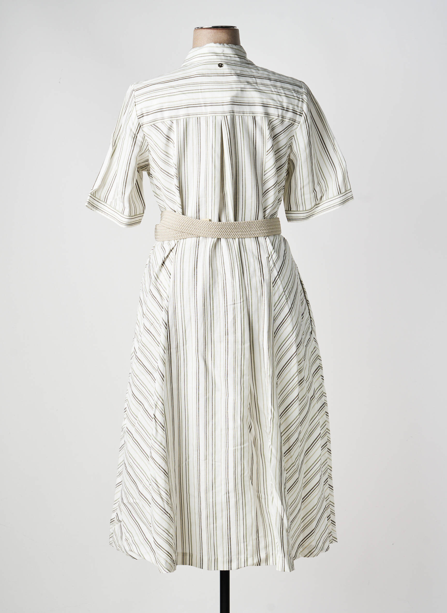 Robe longue manches courtes manches courtes blanc SHEEGO femme