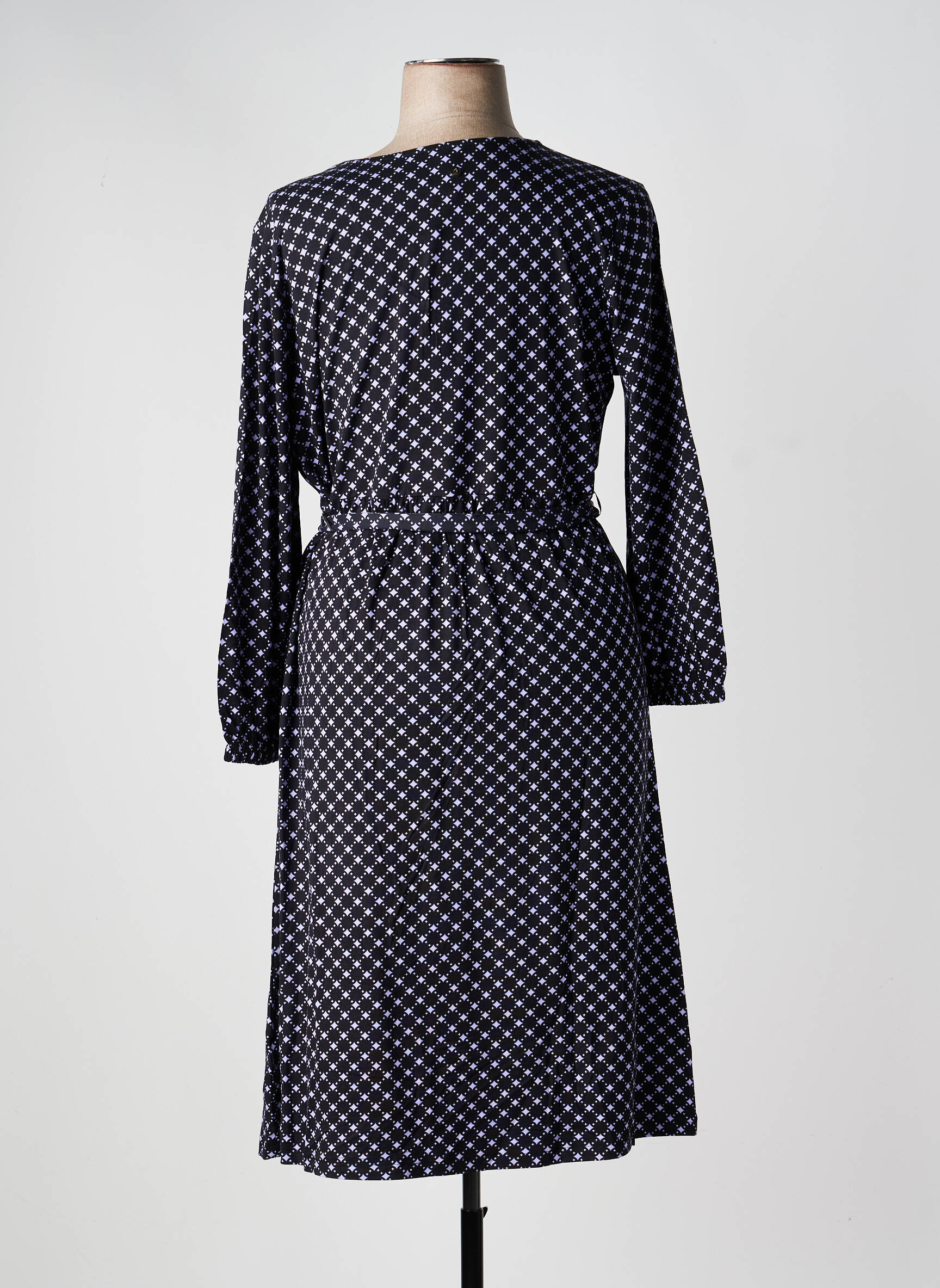 Robe longue manches longues manches longues noir SHEEGO femme