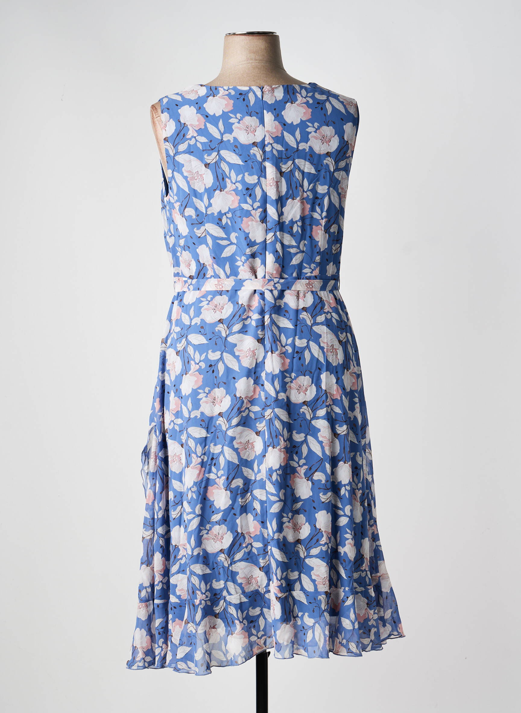 Robe mi-longue coupe fluide sans manche bleu SHEEGO femme