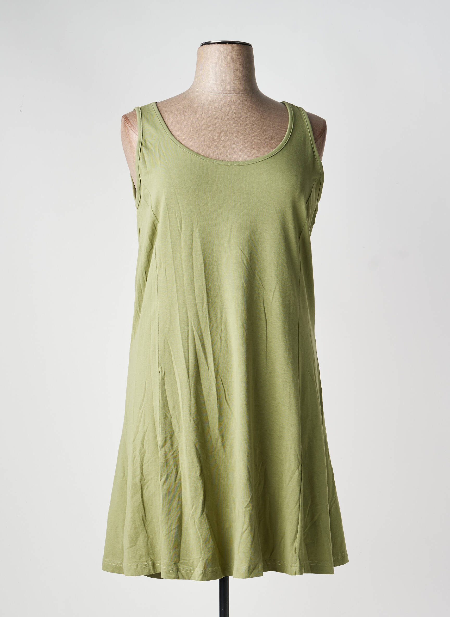 Robe mi-longue sans manche sans manche vert SHEEGO femme