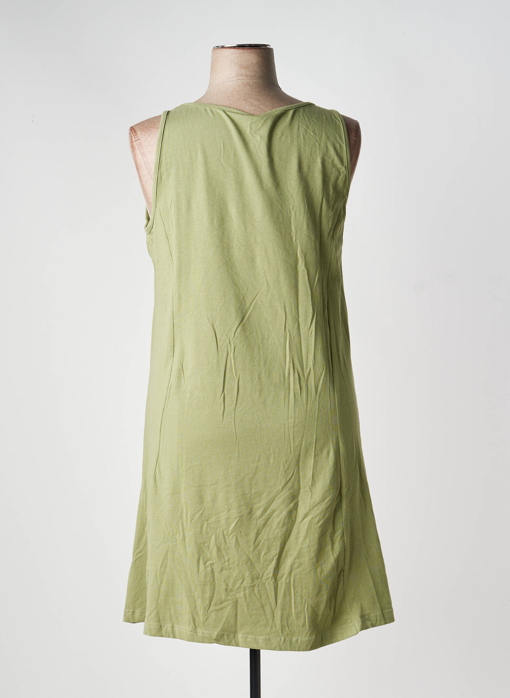 Robe mi-longue sans manche sans manche vert SHEEGO femme