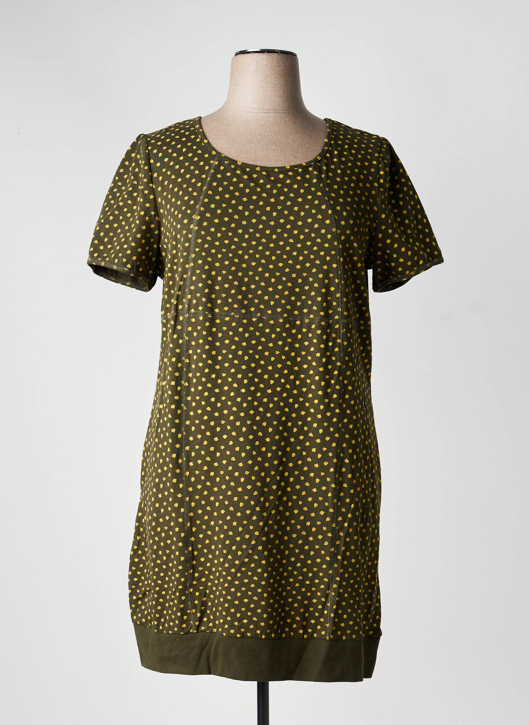 Robe mi-longue manches courtes manches courtes vert SHEEGO femme