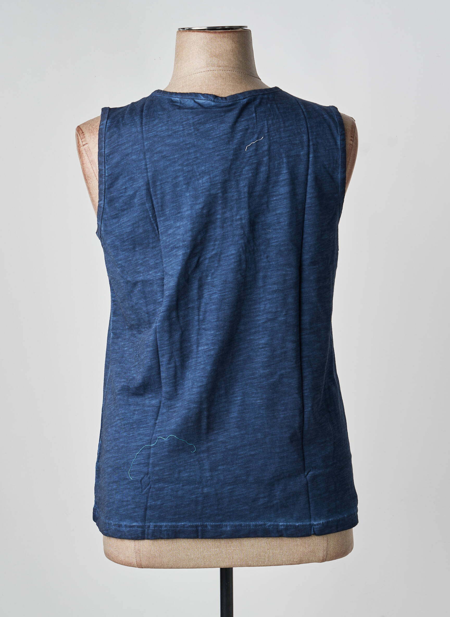 Top col v sans manche bleu SHEEGO femme