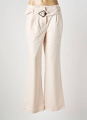 Pantalon flare fermeture zippée sous rabat avec crochet beige HEINE femme