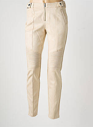 Pantalon slim taille élastique beige RICK CARDONA femme