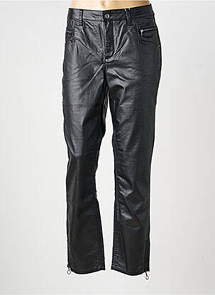 Pantalon droit fermeture zippée sous rabat boutonné noir HEINE femme