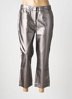 Pantalon 7/8 fermeture zippée sous rabat avec crochet argent ASHLEY BROOKE femme