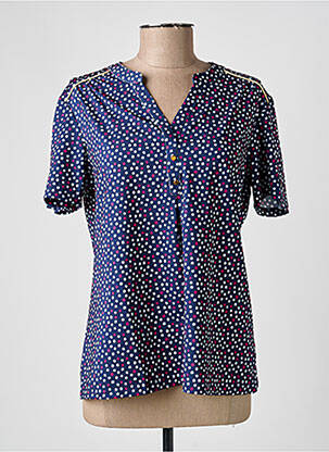 Top imprimé fantaisie manches courtes bleu DAMART femme