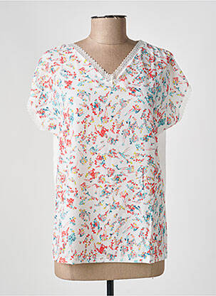 Top imprimé fantaisie manches courtes blanc DAMART femme
