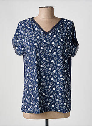 Top imprimé fantaisie manches courtes bleu DAMART femme