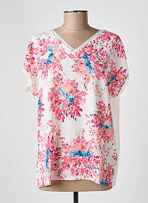Top imprimé fantaisie manches courtes blanc DAMART femme