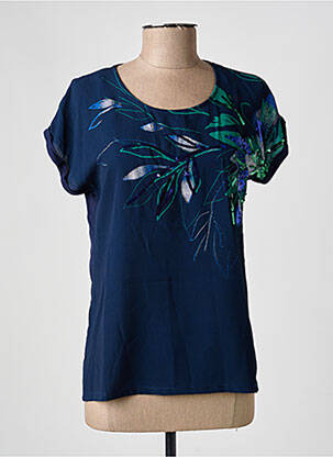 Top imprimé fantaisie manches courtes bleu DAMART femme