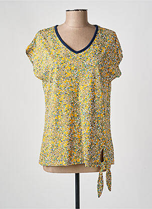 Top imprimé fantaisie manches courtes jaune DAMART femme
