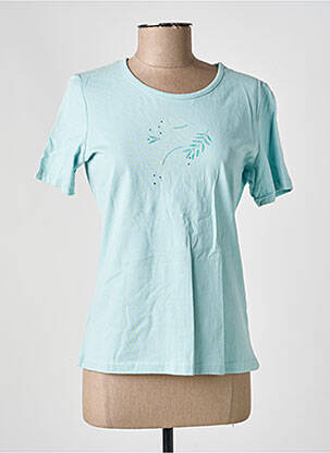 T-shirt coupe cintrée manches courtes bleu DAMART femme