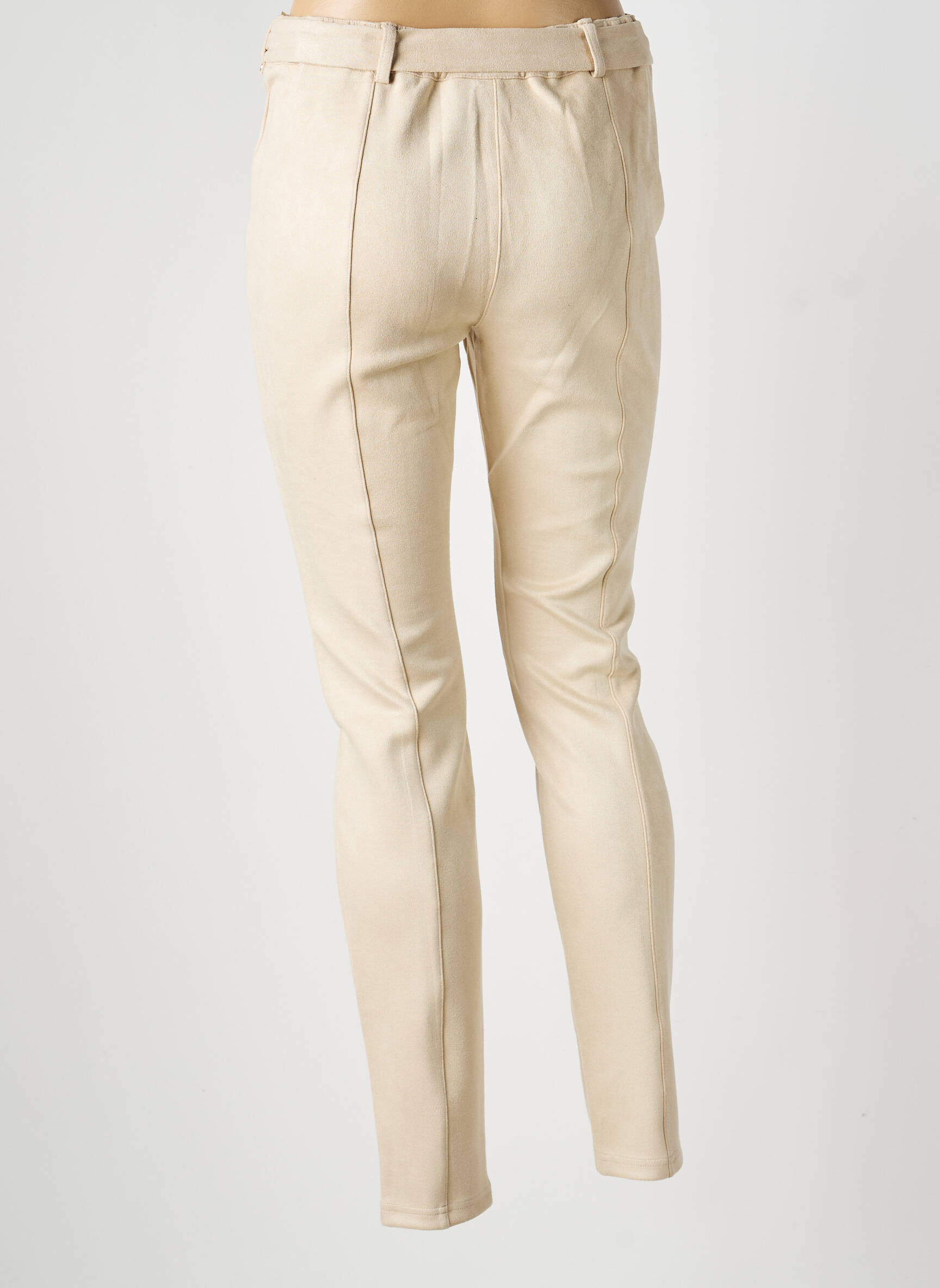 Pantalon slim taille élastique beige RICK CARDONA femme
