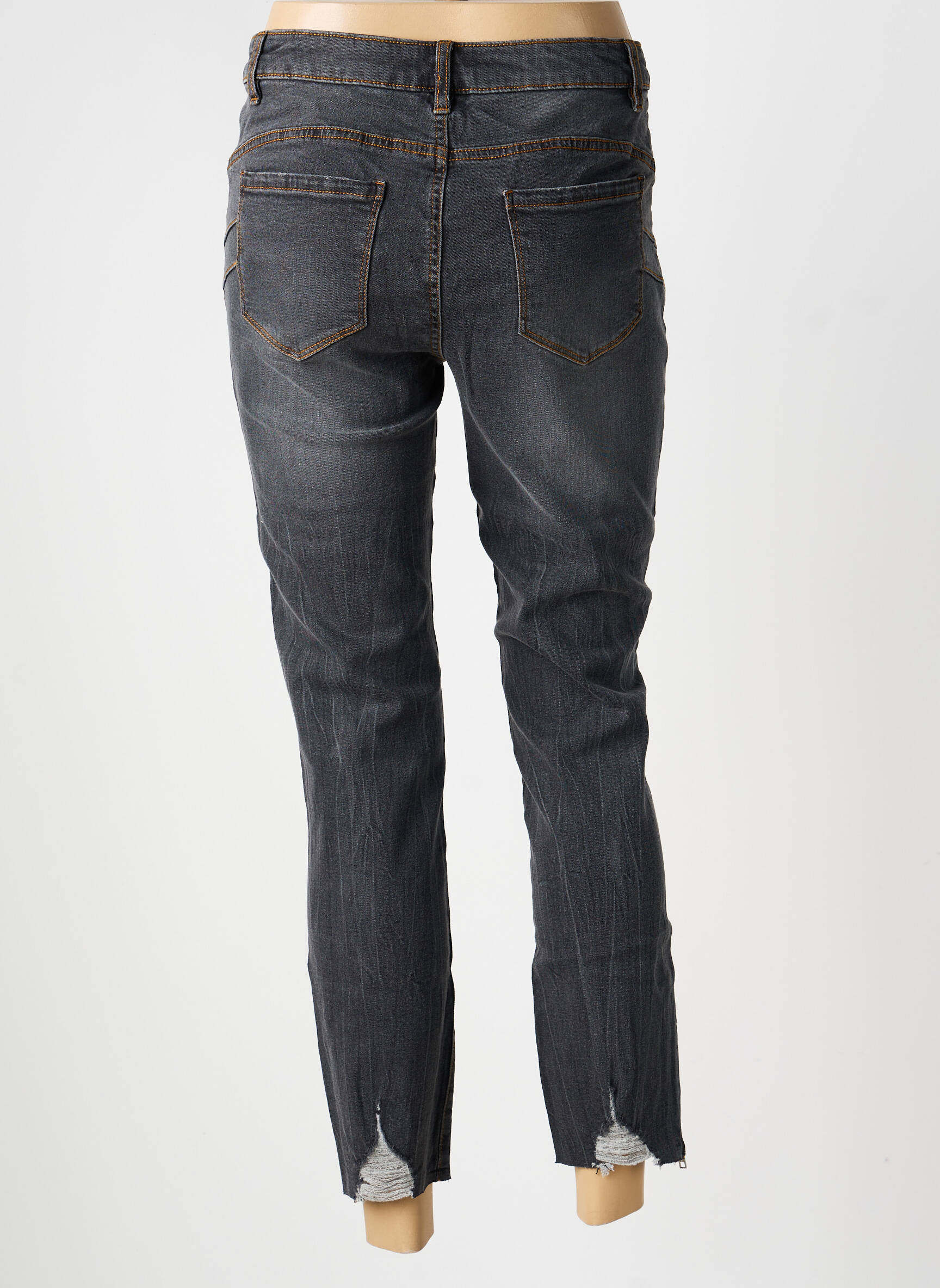Jeans coupe slim poches gris HEINE femme