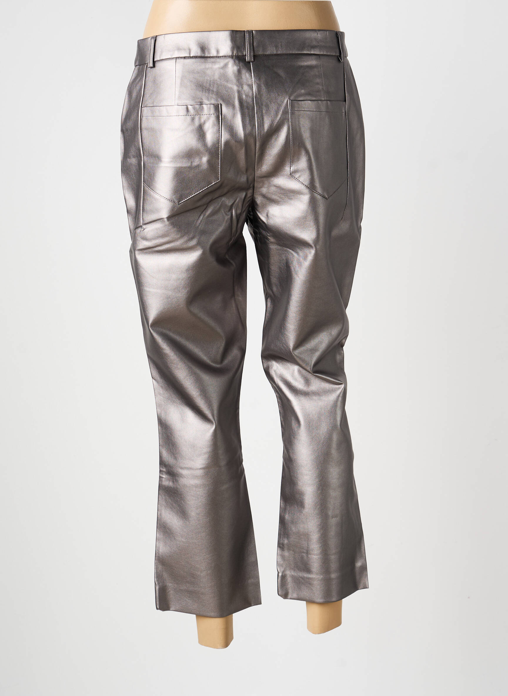 Pantalon 7/8 fermeture zippée sous rabat avec crochet argent ASHLEY BROOKE femme