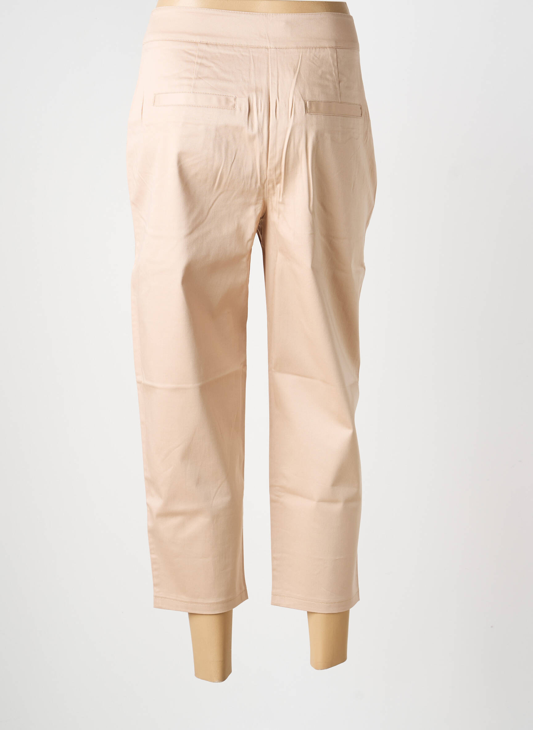 Pantalon 7/8 fermeture zippée sous rabat avec crochet beige ASHLEY BROOKE femme