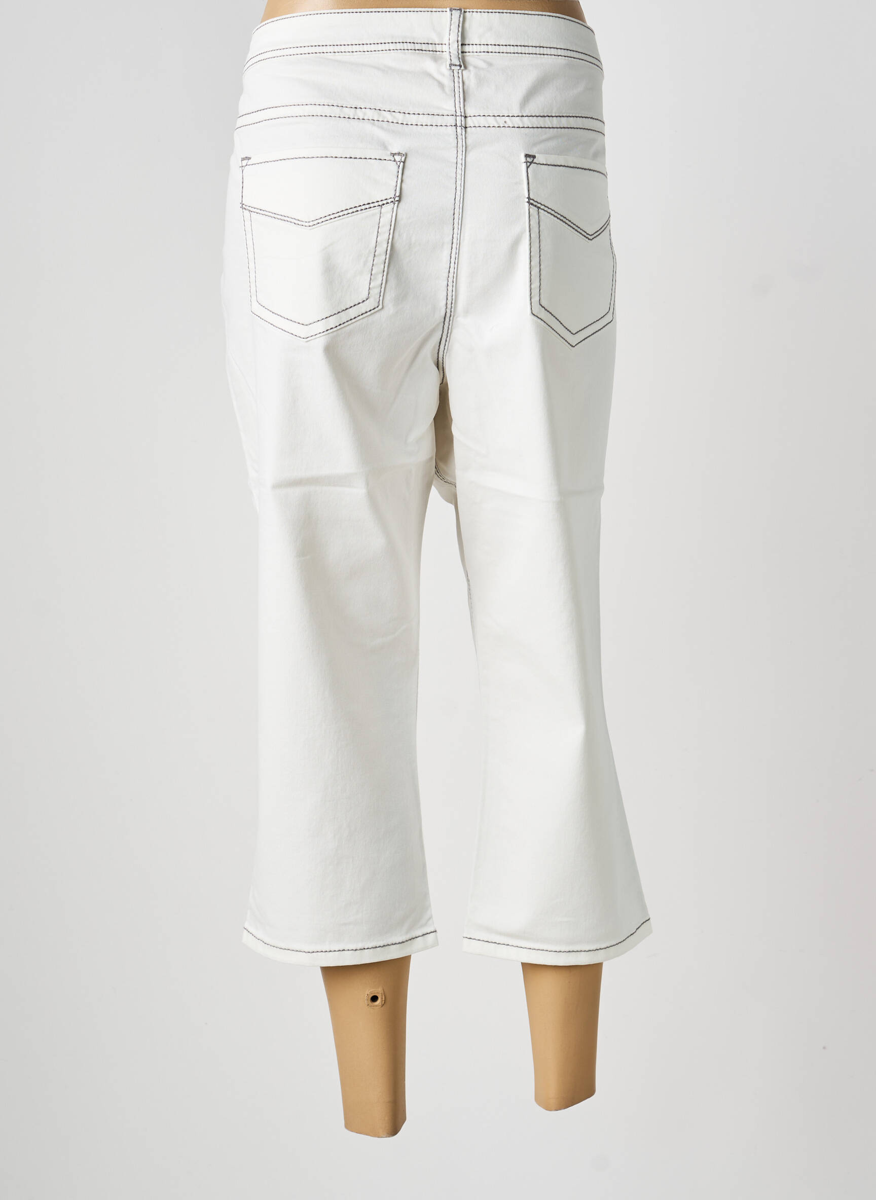 Pantacourt coupe droite blanc LINEA TESINI femme