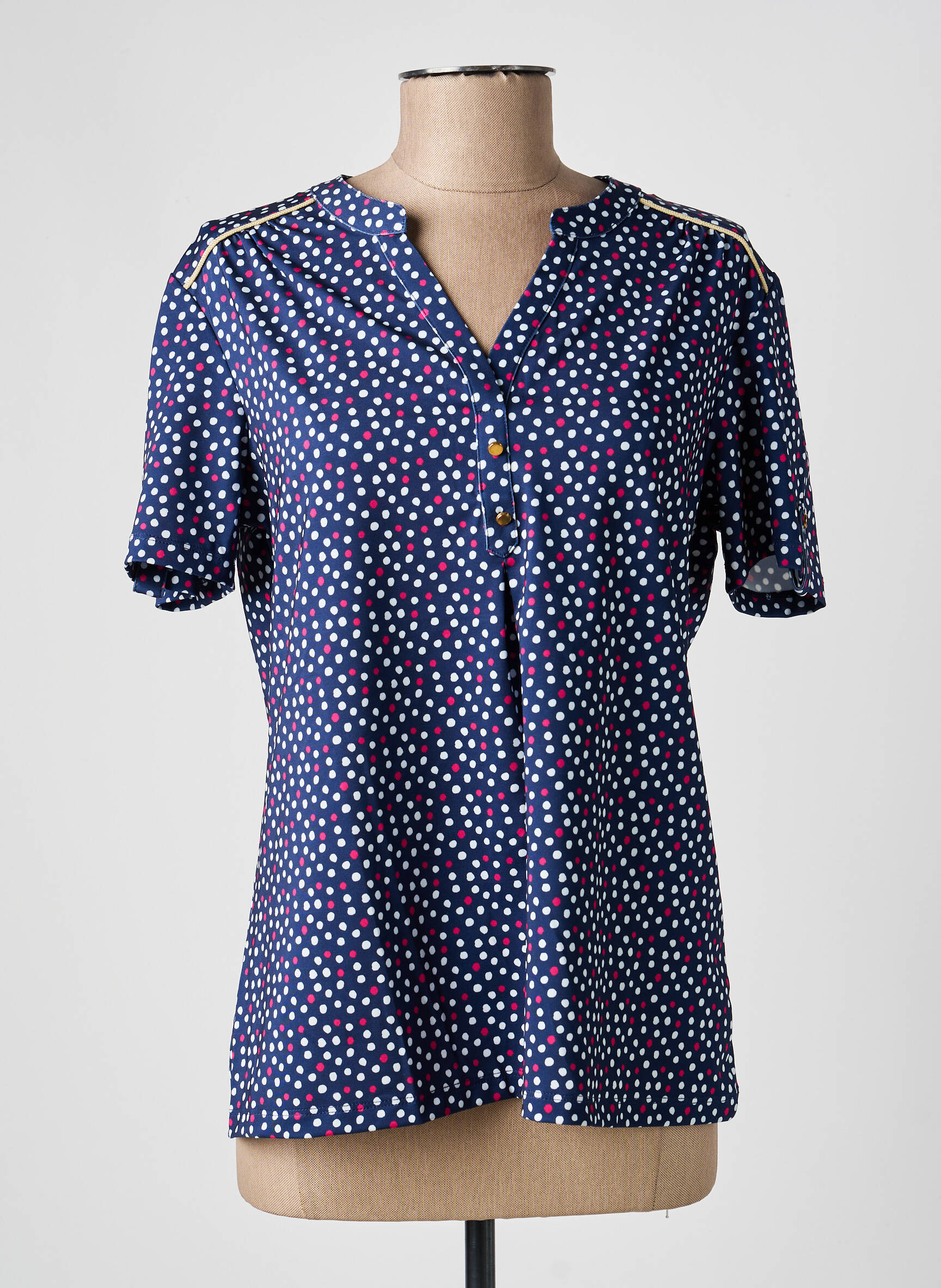 Top imprimé fantaisie manches courtes bleu DAMART femme