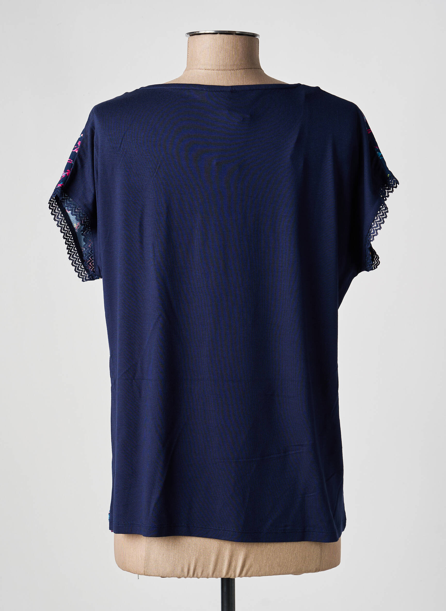 Top imprimé fantaisie manches courtes bleu DAMART femme