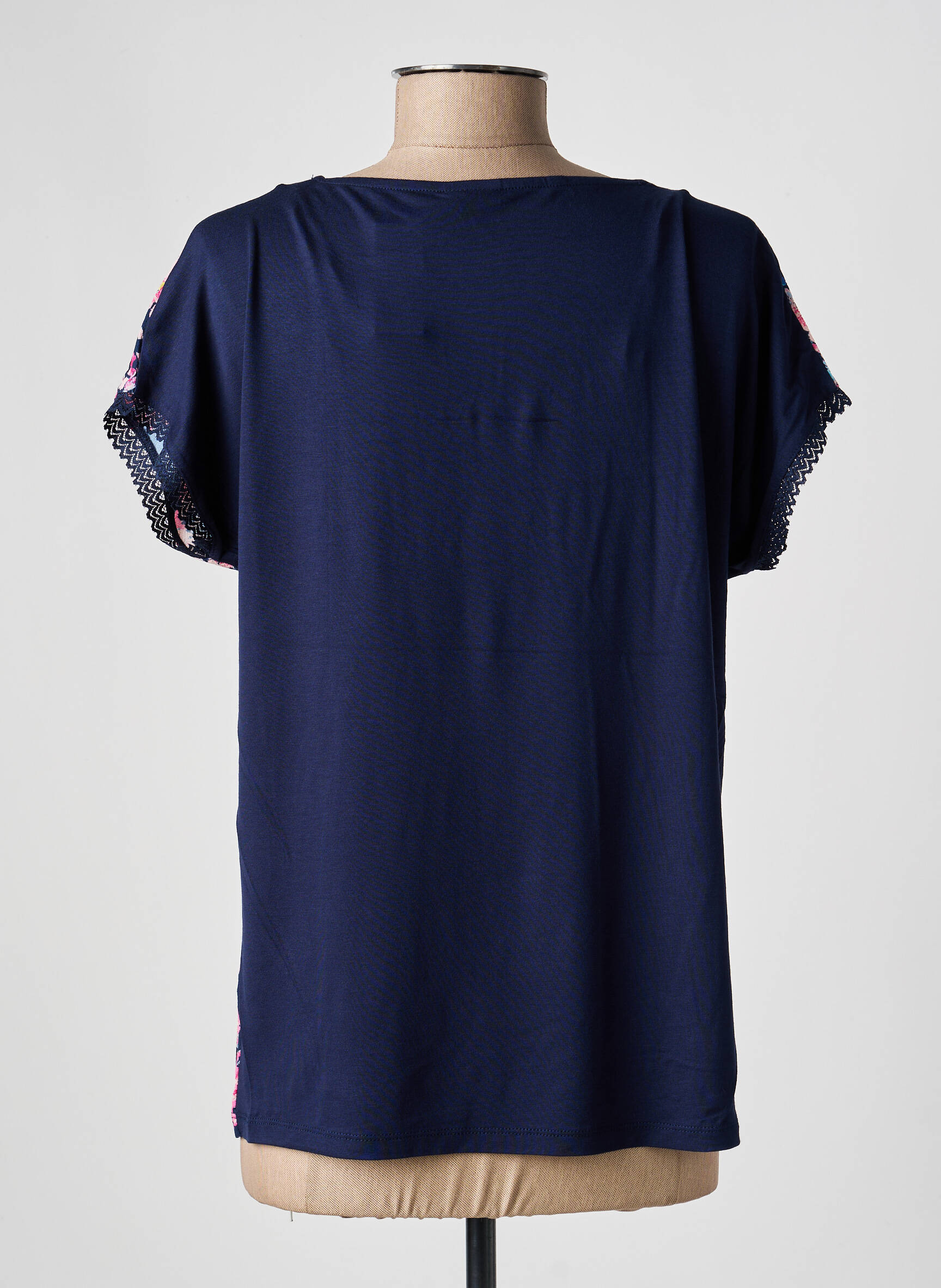 Top imprimé fantaisie manches courtes bleu DAMART femme