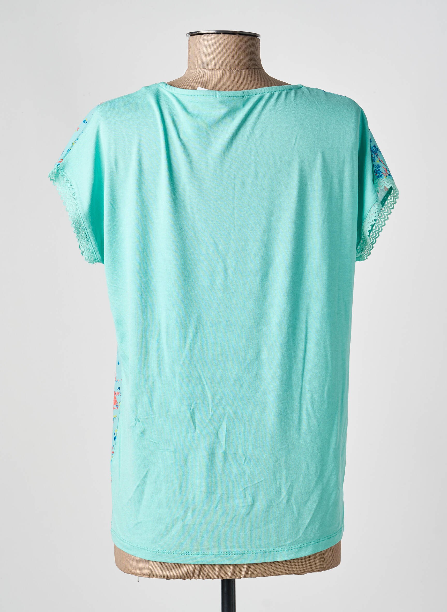 Top imprimé fantaisie manches courtes bleu DAMART femme