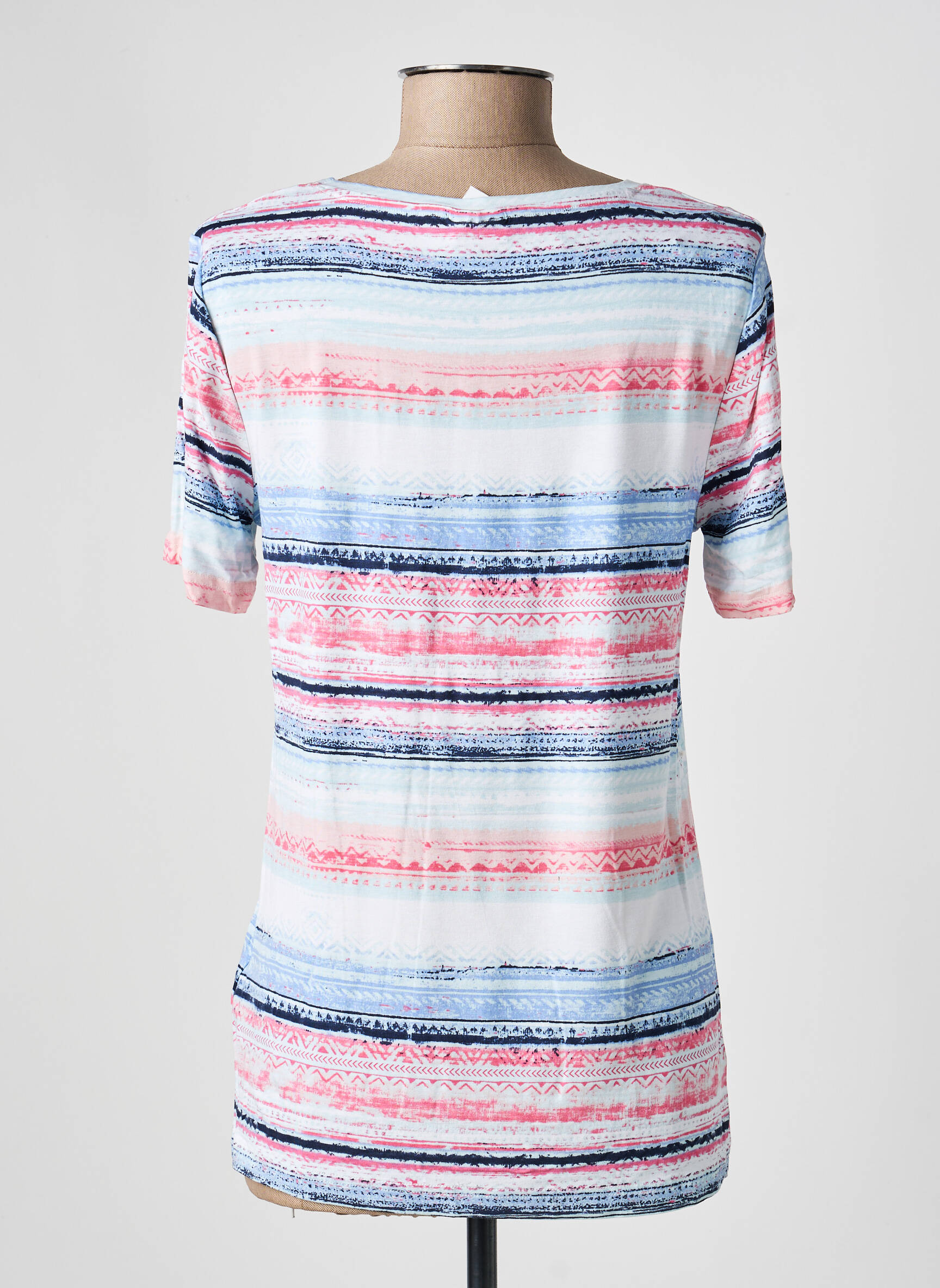 Top imprimé fantaisie manches courtes blanc DAMART femme