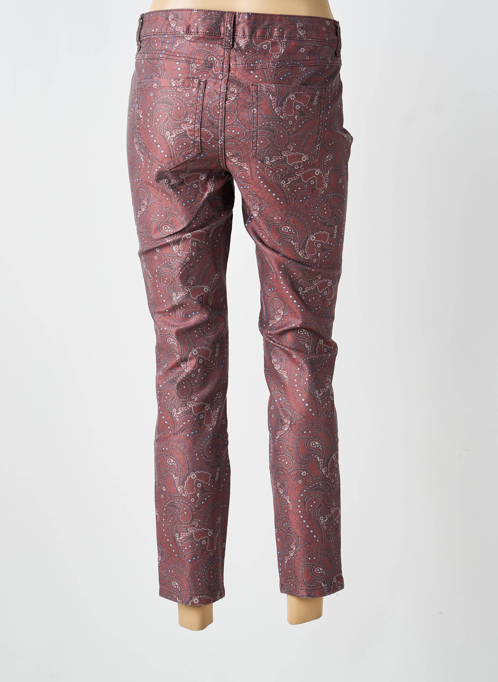 Pantalon 7/8 stretch taille normale rouge HEINE femme