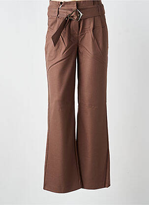 Pantalon droit stretch taille normale marron HEINE femme