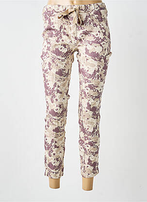 Pantalon slim taille élastique taille normale beige LINEA TESINI femme