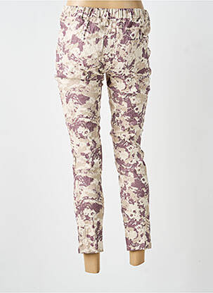Pantalon slim taille élastique taille normale beige LINEA TESINI femme