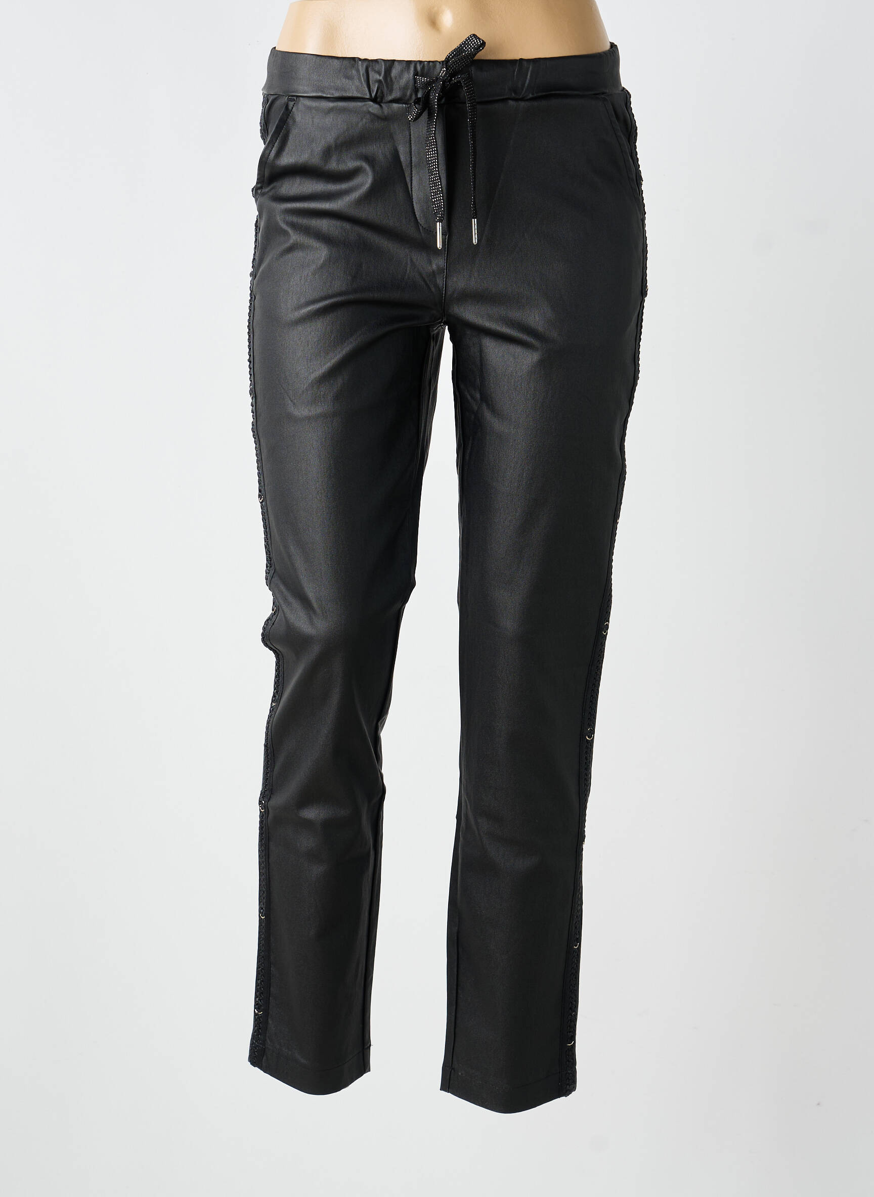 Pantalon slim taille élastique taille normale noir HEINE femme