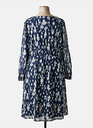 Robe mi-longue imprimé fantaisie manches longues bleu SHEEGO femme