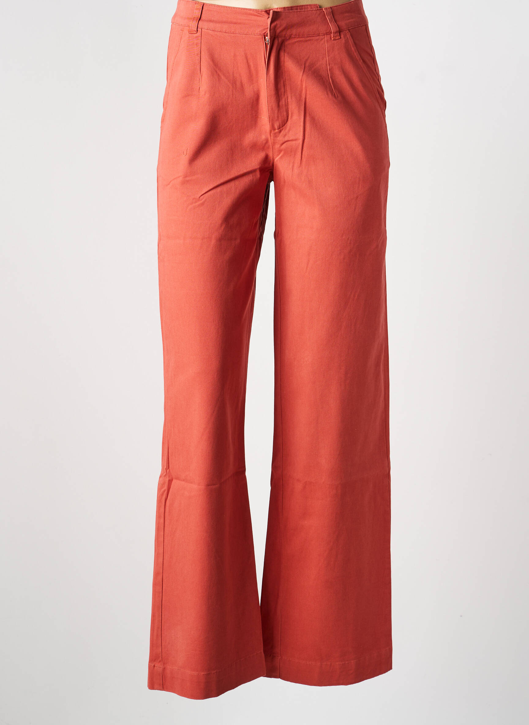 Pantalon droit stretch taille normale orange LA FIANCÉE femme