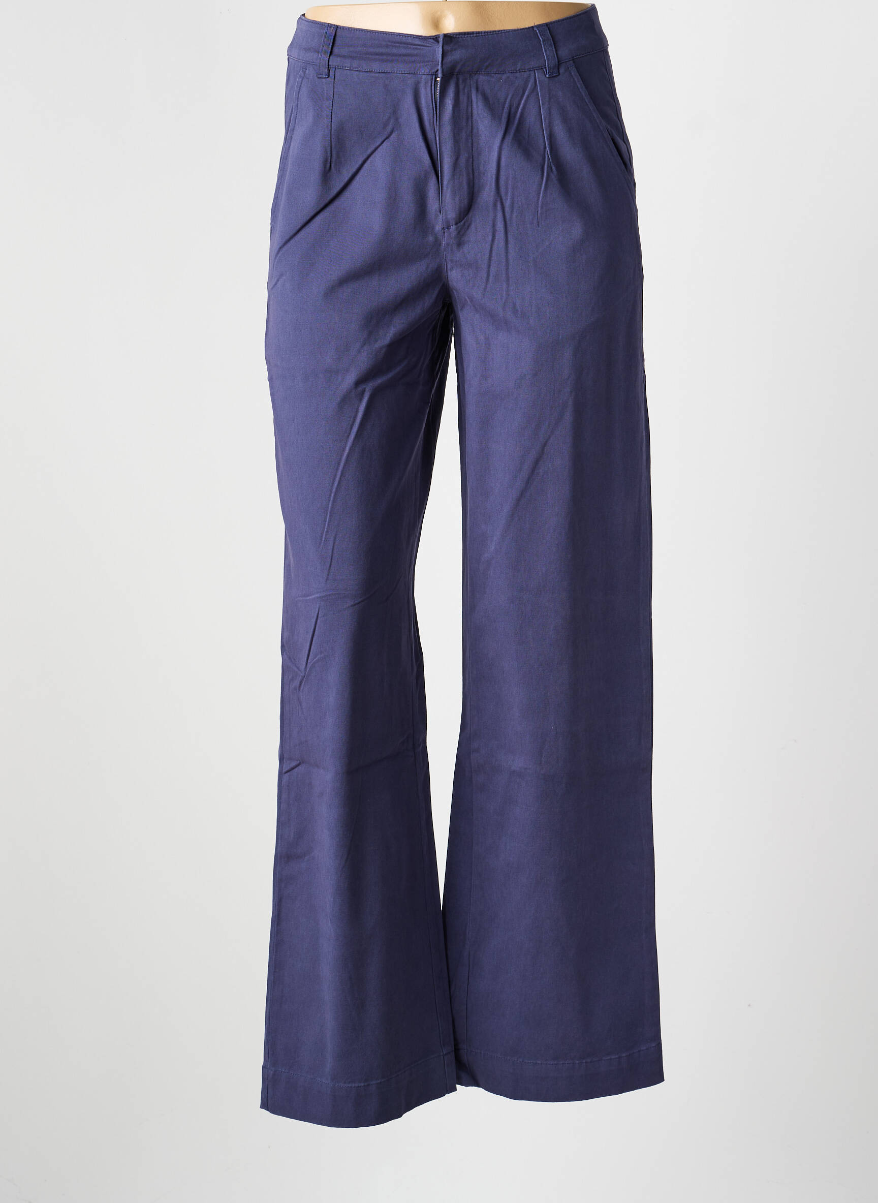 Pantalon droit stretch taille normale bleu LA FIANCÉE femme