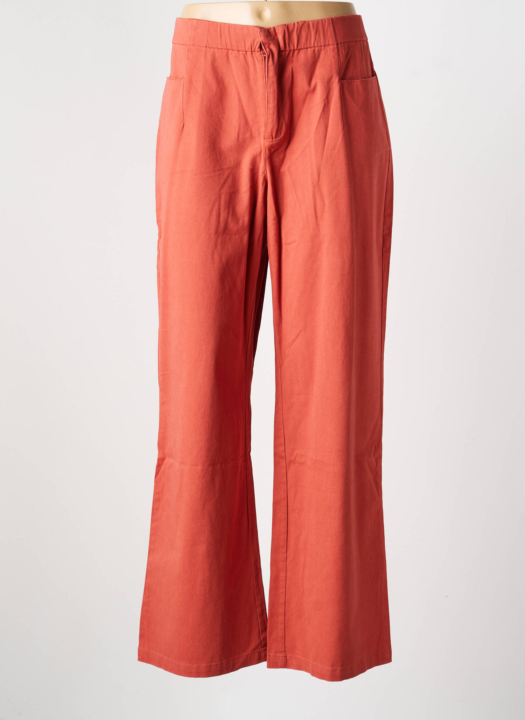 Pantalon droit stretch taille normale orange LA FIANCÉE femme