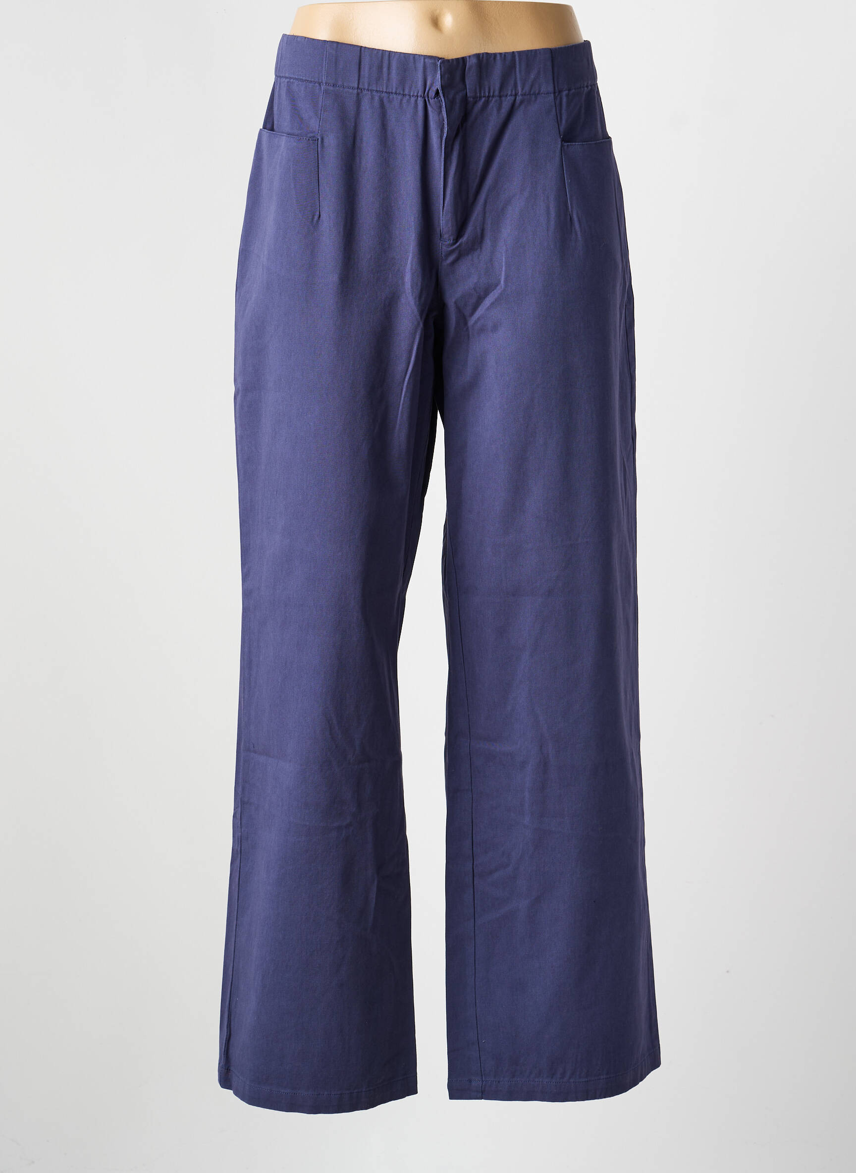 Pantalon droit stretch taille normale bleu LA FIANCÉE femme