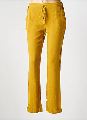 Pantalon droit tissage crêpe taille normale jaune LA FIANCÉE femme