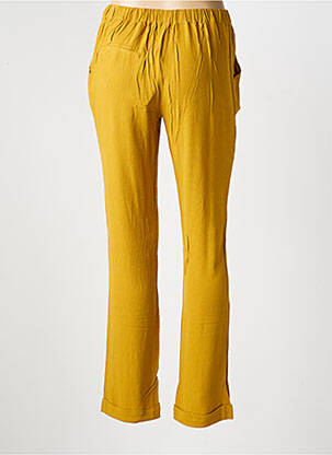 Pantalon droit tissage crêpe taille normale jaune LA FIANCÉE femme