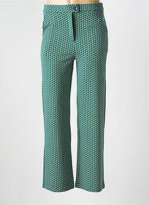 Pantalon droit stretch taille normale vert PRINCESSE NOMADE femme